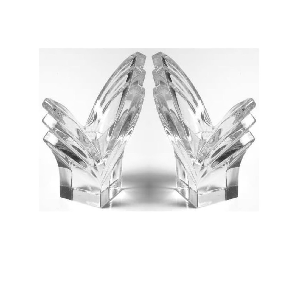 Set of 2 crystal Mikasa Deco candleholders. 5”